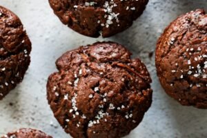 Muffins de chocolate y nueces con calabacín