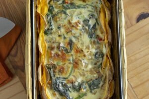 Quiche sin masa con espinacas y boniato